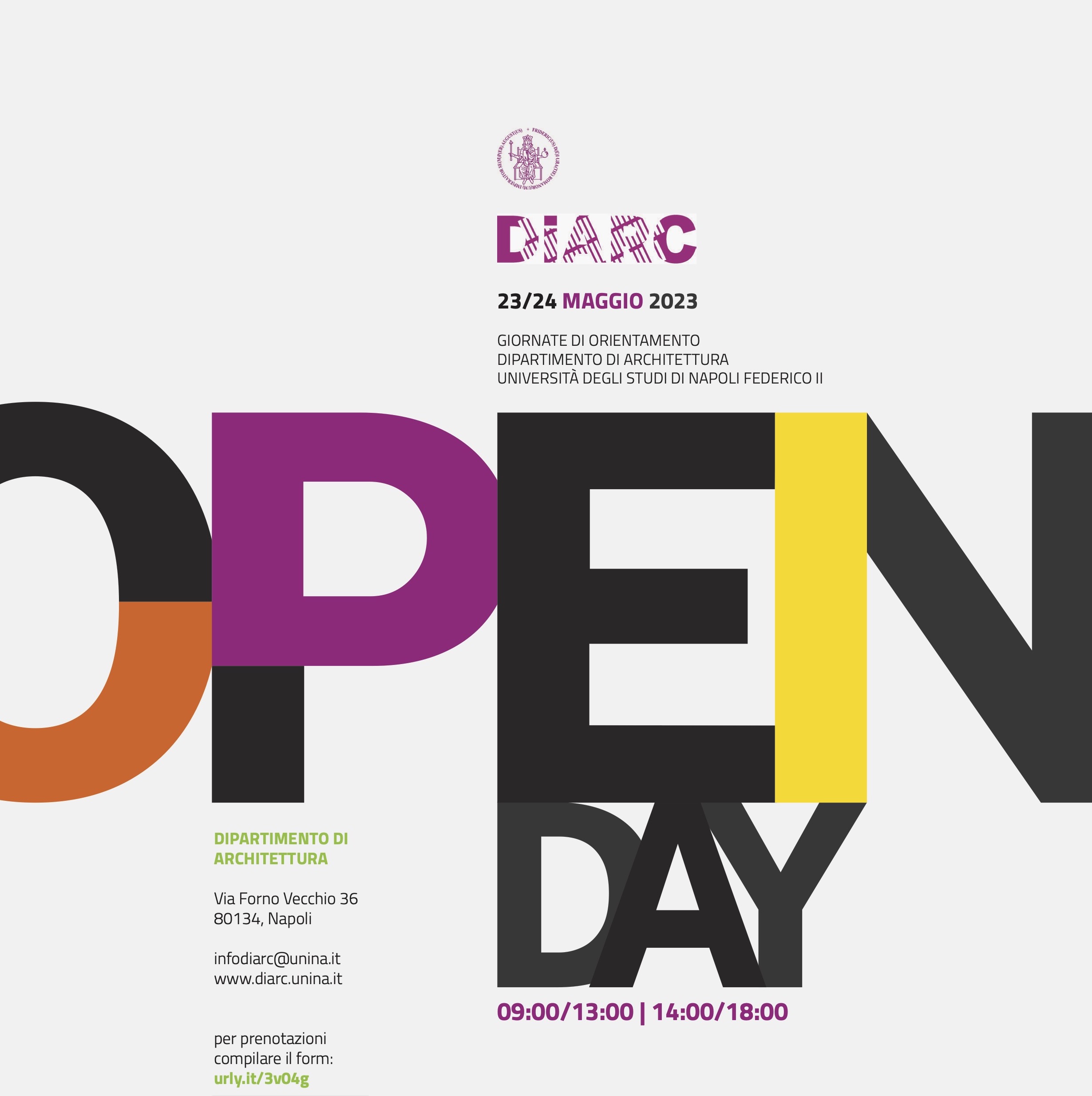 DIARC Open Day 23 e 24 maggio